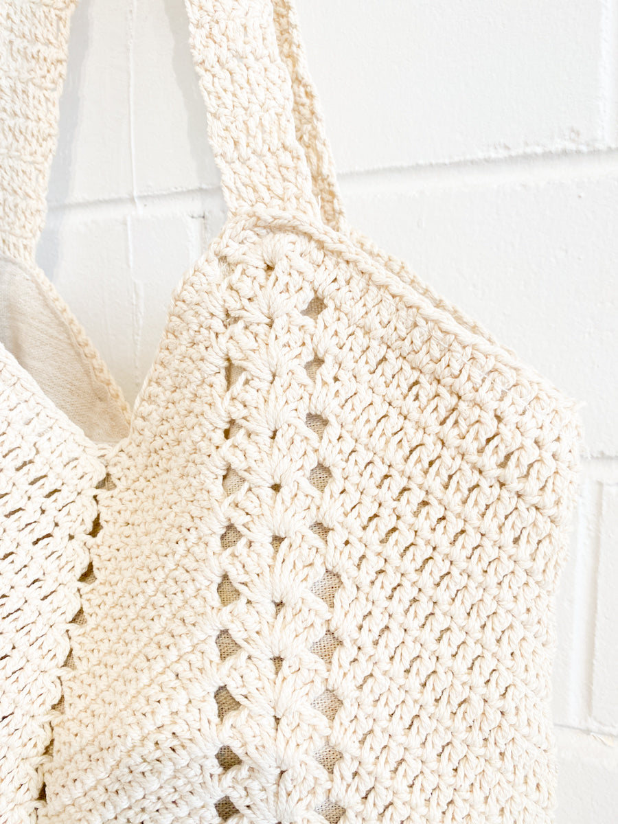  ANGELS WHISPER | EVERYDAY KNITTED CROCHET BAG OATMEAL | Bohemian Love Runway