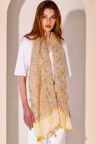  ANGELS WHISPER | FLORAL PRINT STRIPED LIGHTWEIGHT SCARF | Bohemian Love Runway