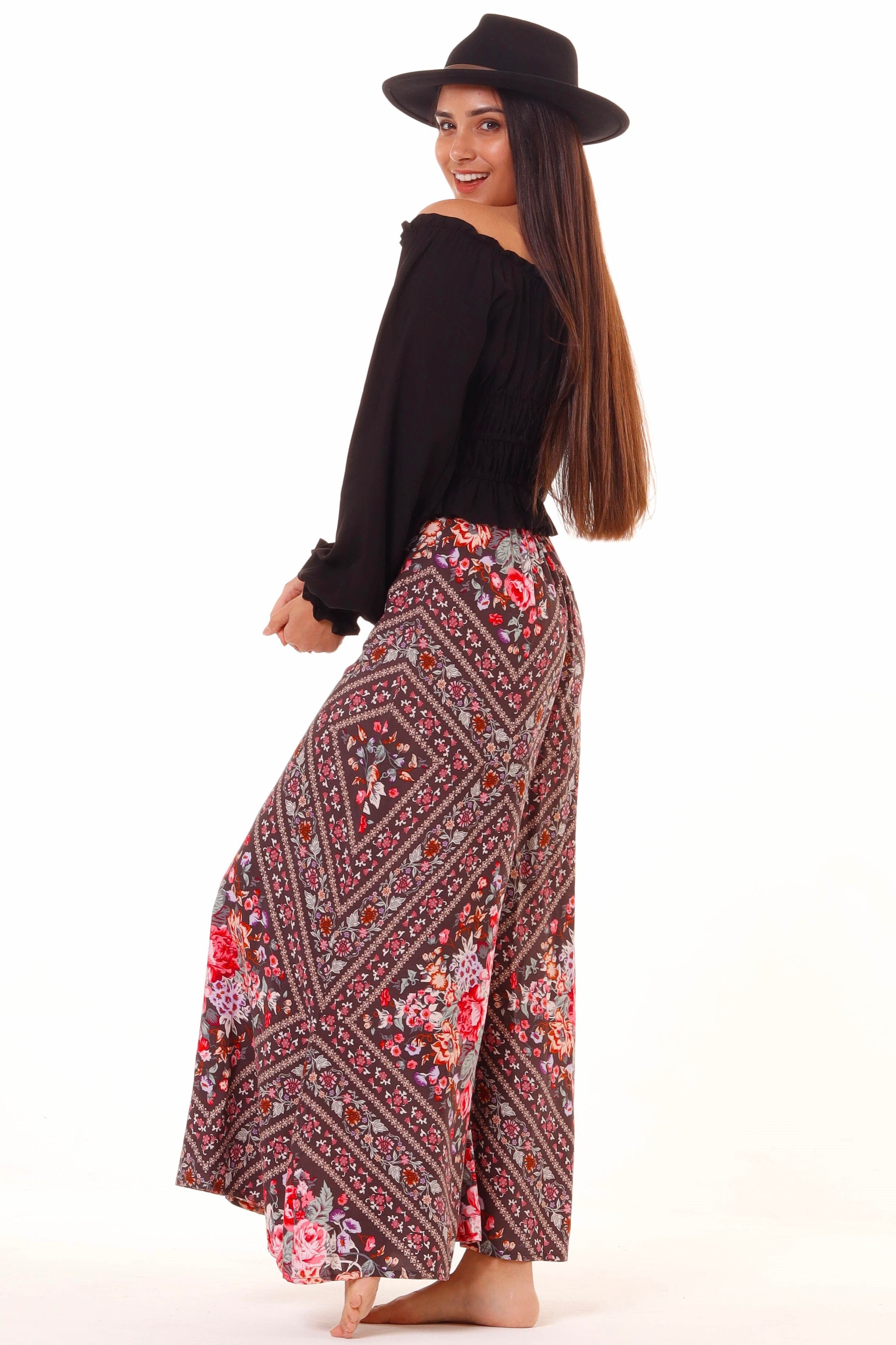  HONEY & STONE CO | BLACK DIAMOND PIPPA WIDE LEG PANT | Bohemian Love Runway