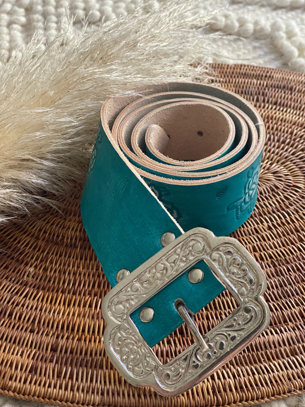  HOUSE OF SKYE | DESERT ROSE LEATHER BELT TURQUOISE | Bohemian Love Runway
