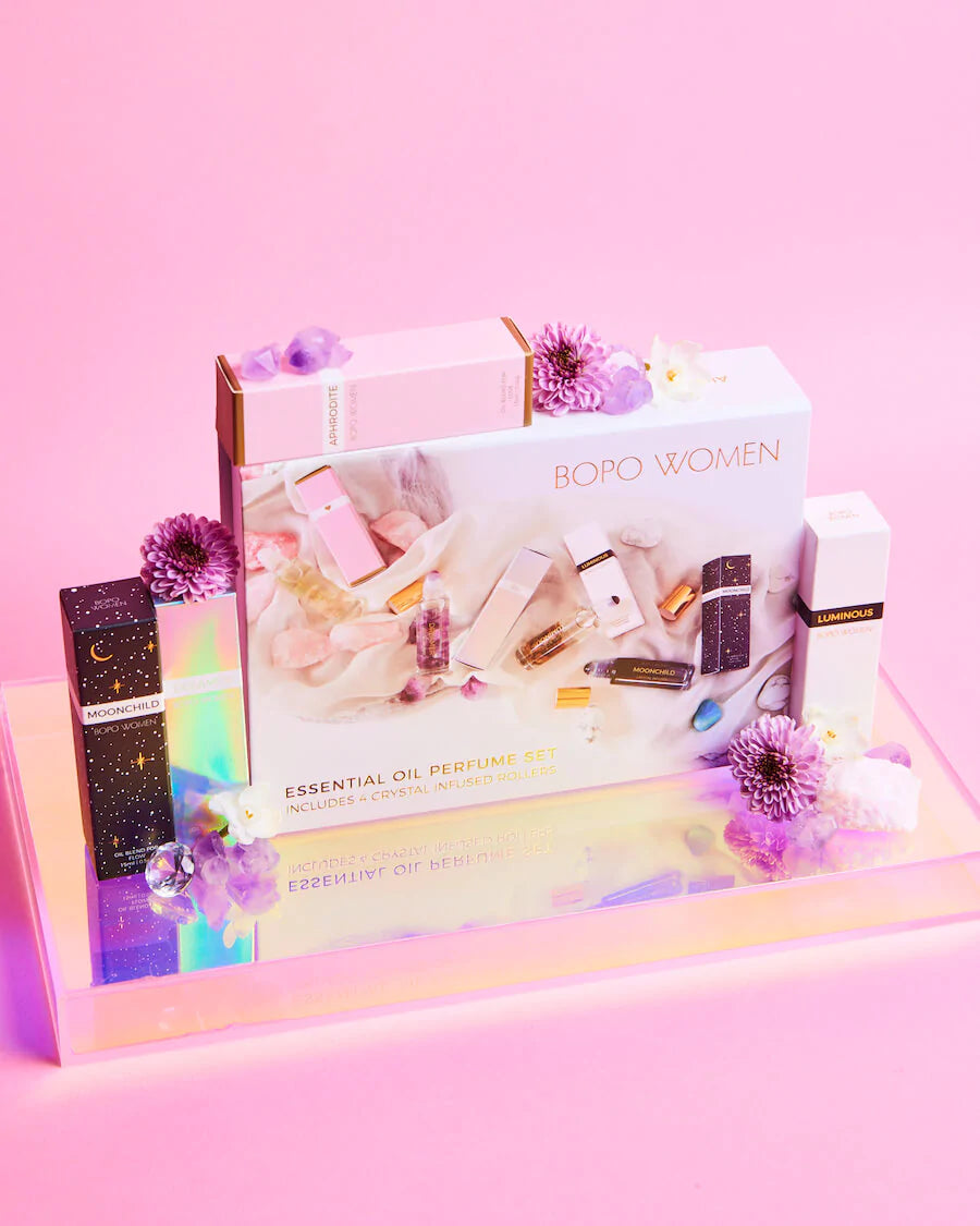  BOPO WOMEN | CRYSTAL PERFUME ROLLER GIFT SET | Bohemian Love Runway
