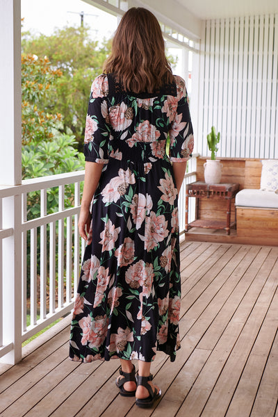 JAASE | PEACH WILD FLOWER INDIANA MAXI DRESS | Bohemian Love Runway