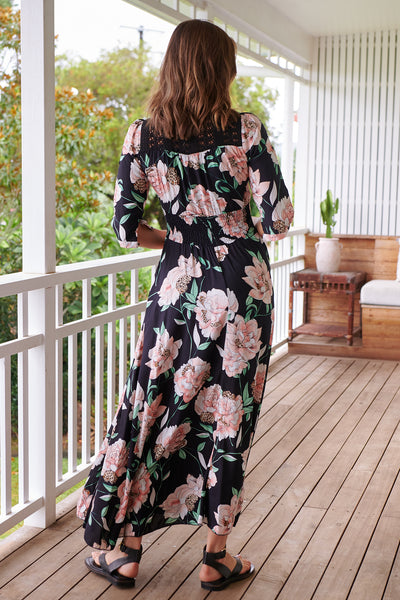 JAASE | PEACH WILD FLOWER INDIANA MAXI DRESS | Bohemian Love Runway