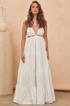  STATEMENT BY JAASE | BENITA MAXI DRESS COTTON CANDY WHITE | Bohemian Love Runway