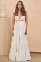  STATEMENT BY JAASE | BENITA MAXI DRESS COTTON CANDY WHITE | Bohemian Love Runway