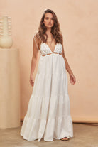  STATEMENT BY JAASE | BENITA MAXI DRESS COTTON CANDY WHITE | Bohemian Love Runway
