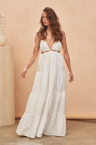  STATEMENT BY JAASE | BENITA MAXI DRESS COTTON CANDY WHITE | Bohemian Love Runway
