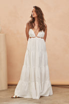  STATEMENT BY JAASE | BENITA MAXI DRESS COTTON CANDY WHITE | Bohemian Love Runway