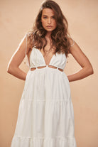  STATEMENT BY JAASE | BENITA MAXI DRESS COTTON CANDY WHITE | Bohemian Love Runway