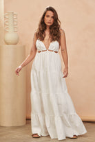  STATEMENT BY JAASE | BENITA MAXI DRESS COTTON CANDY WHITE | Bohemian Love Runway