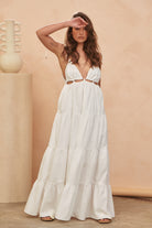  STATEMENT BY JAASE | BENITA MAXI DRESS COTTON CANDY WHITE | Bohemian Love Runway