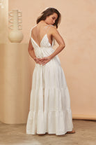  STATEMENT BY JAASE | BENITA MAXI DRESS COTTON CANDY WHITE | Bohemian Love Runway