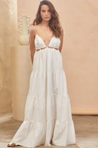  STATEMENT BY JAASE | BENITA MAXI DRESS COTTON CANDY WHITE | Bohemian Love Runway