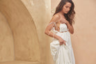  STATEMENT BY JAASE | BENITA MAXI DRESS COTTON CANDY WHITE | Bohemian Love Runway