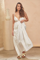  STATEMENT BY JAASE | BENITA MAXI DRESS COTTON CANDY WHITE | Bohemian Love Runway