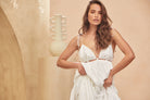  STATEMENT BY JAASE | BENITA MAXI DRESS COTTON CANDY WHITE | Bohemian Love Runway