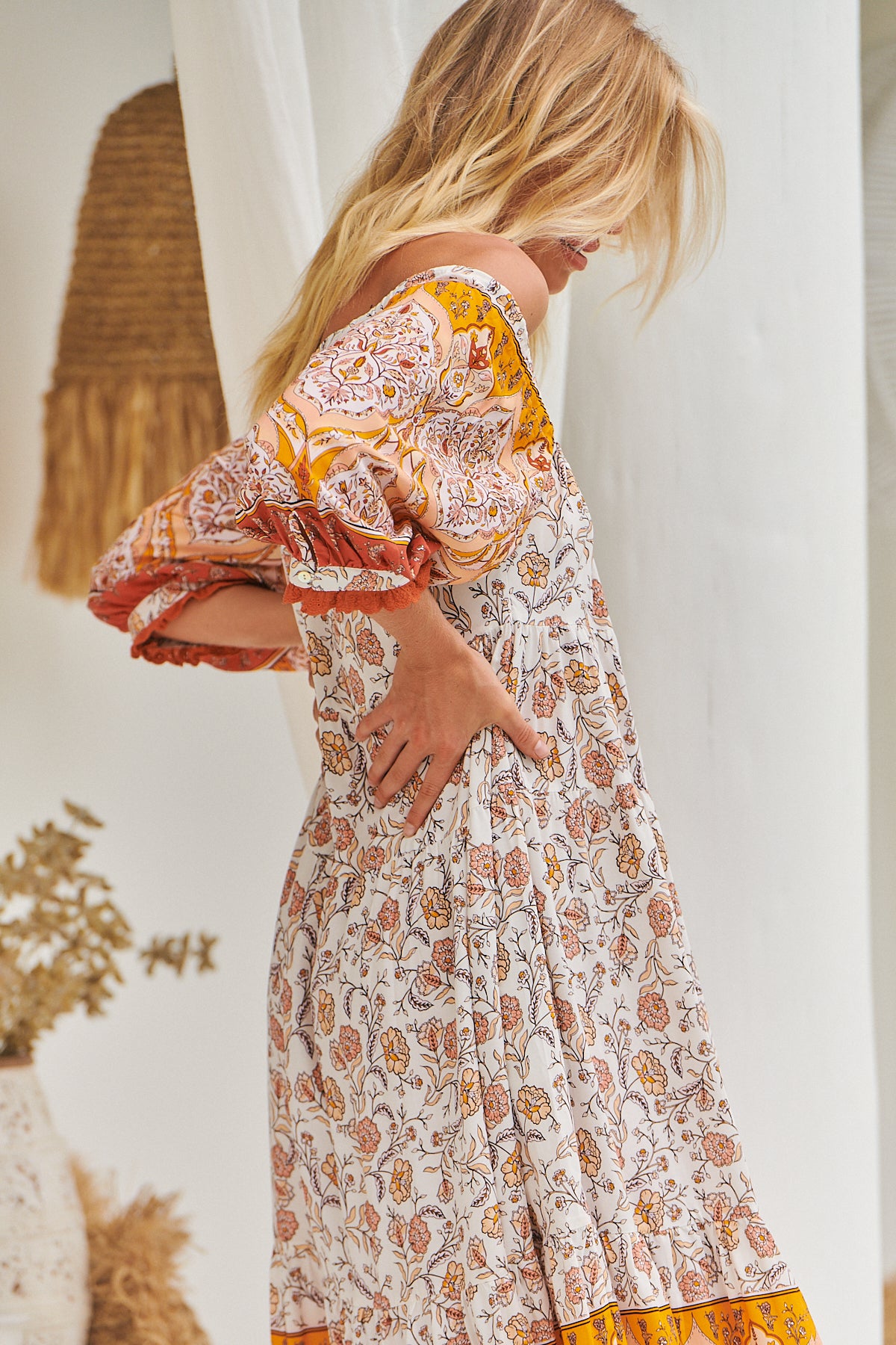  JAASE | QUINCY BLOSSOM MIDI DRESS | Bohemian Love Runway