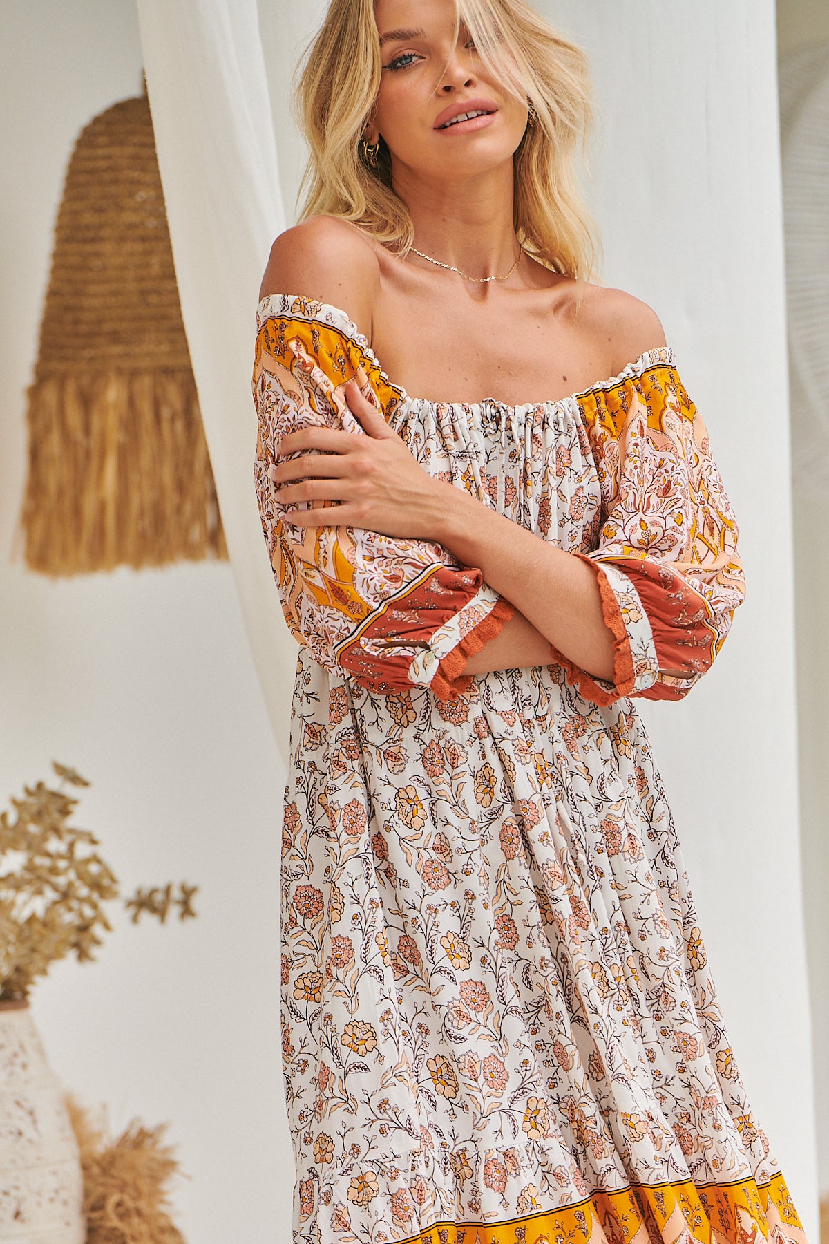  JAASE | QUINCY BLOSSOM MIDI DRESS | Bohemian Love Runway