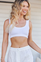  JAASE | ALEENA CROP TANK TOP WHITE | Bohemian Love Runway