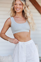  JAASE | ALEENA CROP TANK TOP GREY | Bohemian Love Runway