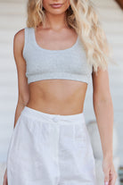  JAASE | ALEENA CROP TANK TOP GREY | Bohemian Love Runway