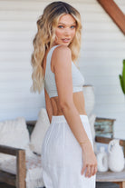  JAASE | ALEENA CROP TANK TOP GREY | Bohemian Love Runway