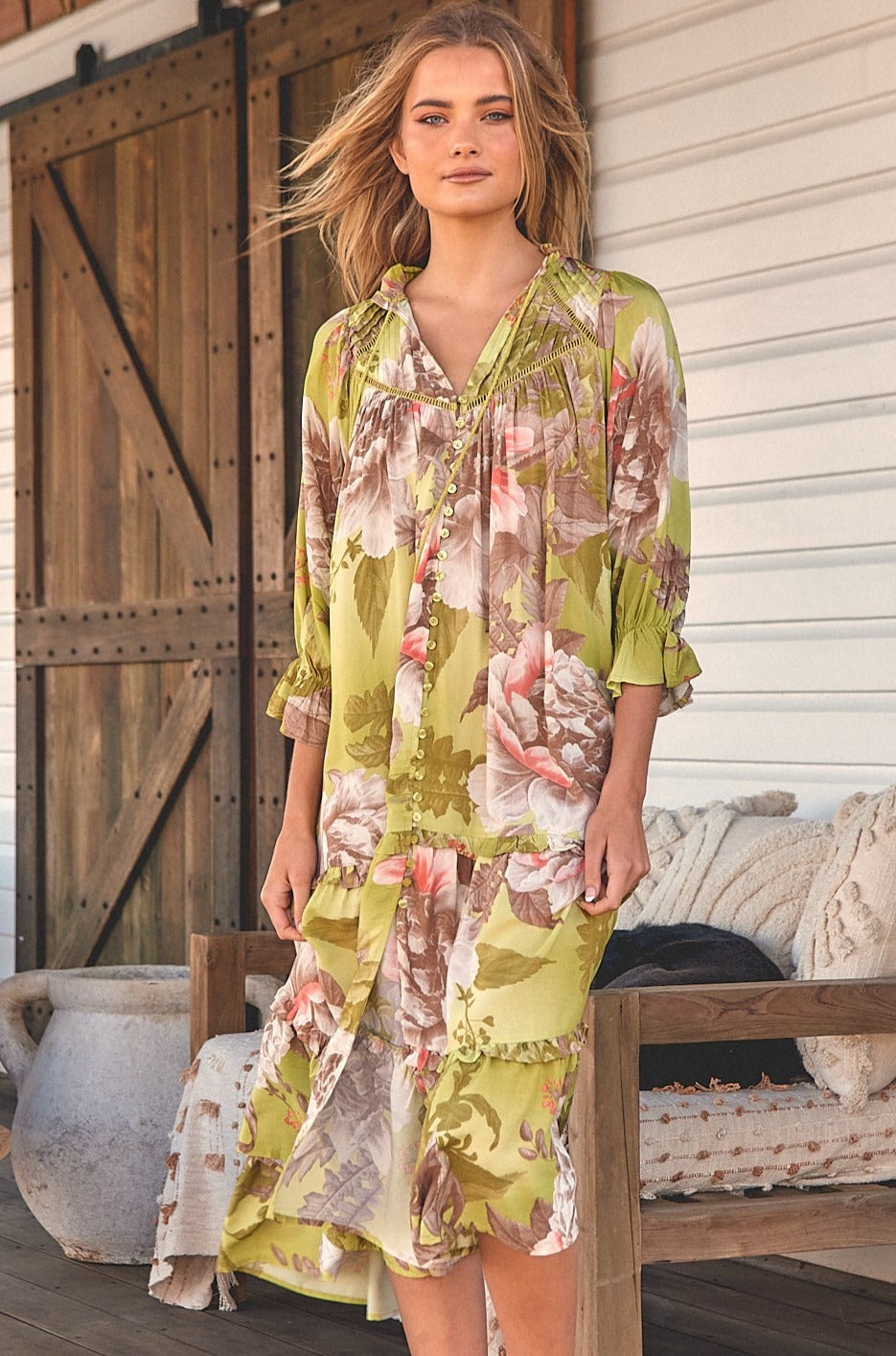  JAASE | MISTLETOE BRIANA MIDI DRESS | Bohemian Love Runway