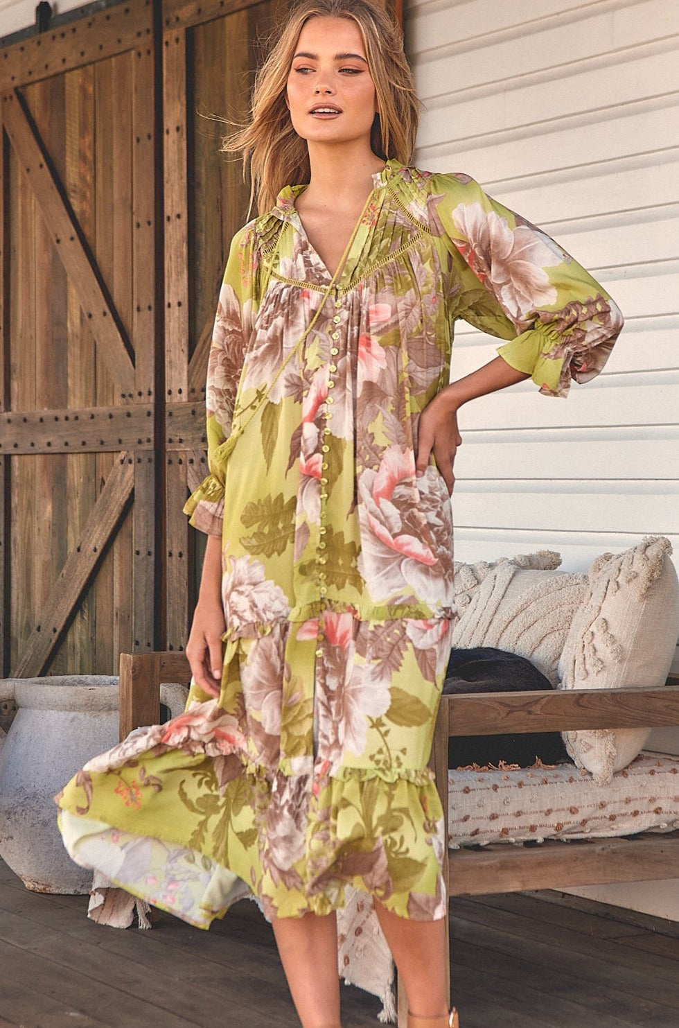  JAASE | MISTLETOE BRIANA MIDI DRESS | Bohemian Love Runway