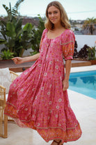  DREAMCATCHER | ALISON PUFF SLEEVE MAXI DRESS | Bohemian Love Runway