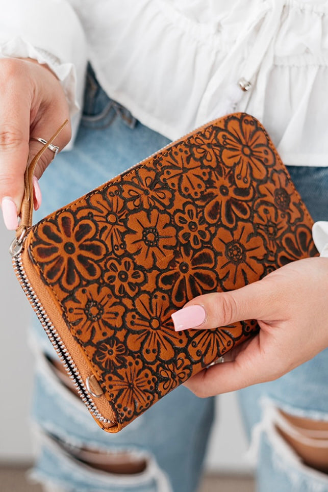 RETRO POPPY ZIP ROUND WALLET