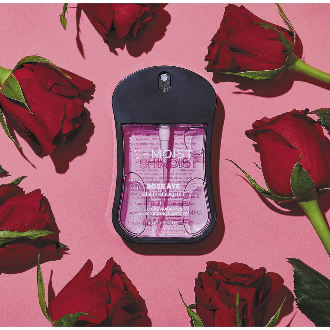  SHMOIST | ROSE AYE BOLD BOUQUET HAND SANITIZER | Bohemian Love Runway