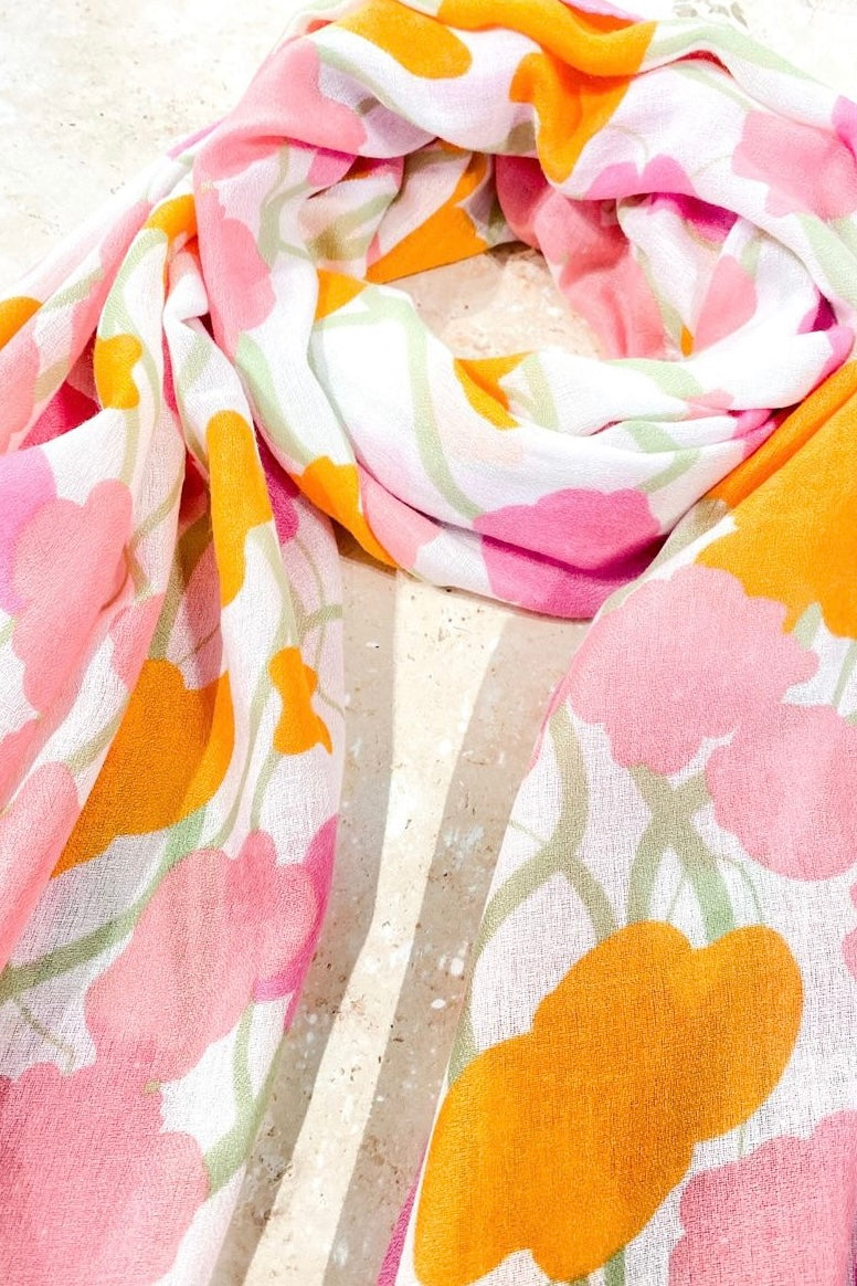  ANGELS WHISPER | WATERCOLOUR FLORAL LIGHTWEIGHT SCARF | Bohemian Love Runway