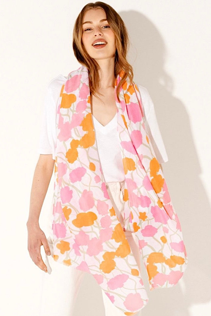 WATERCOLOUR FLORAL LIGHTWEIGHT SCARF