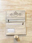  HOUSE OF SKYE | COSMIC LOVE LEATHER WALLET VINTAGE WHITE | Bohemian Love Runway