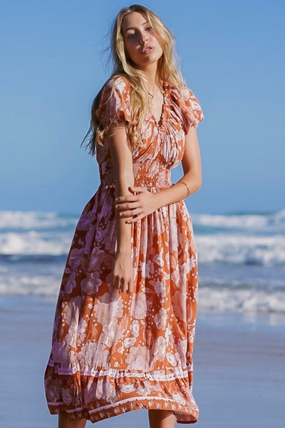 HONEY & STONE | PAPAYA FLORA MAXI DRESS | Bohemian Love Runway