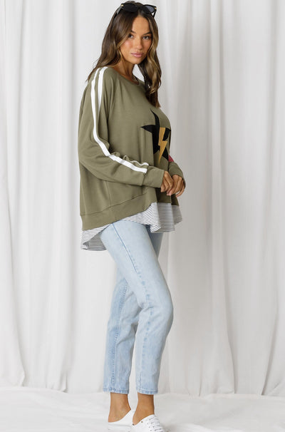 LOVE LILY | BIRDIE SWEAT KHAKI | Bohemian Love Runway