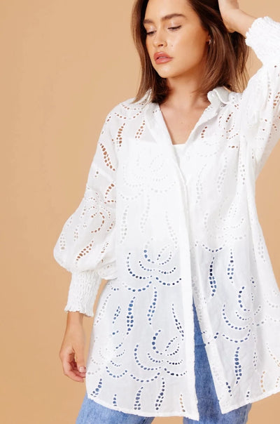 JATEA THE LABEL | DELLA SHIRT DRESS WHITE | Bohemian Love Runway